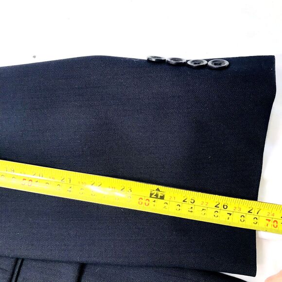Stafford NEW Sport Coat Worsted Wool Herringbone Blue 48L - Picture 10 of 14